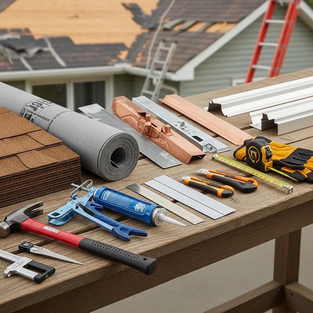 Roofer repairing a roof leak on a residential home in Downtown Tulsa