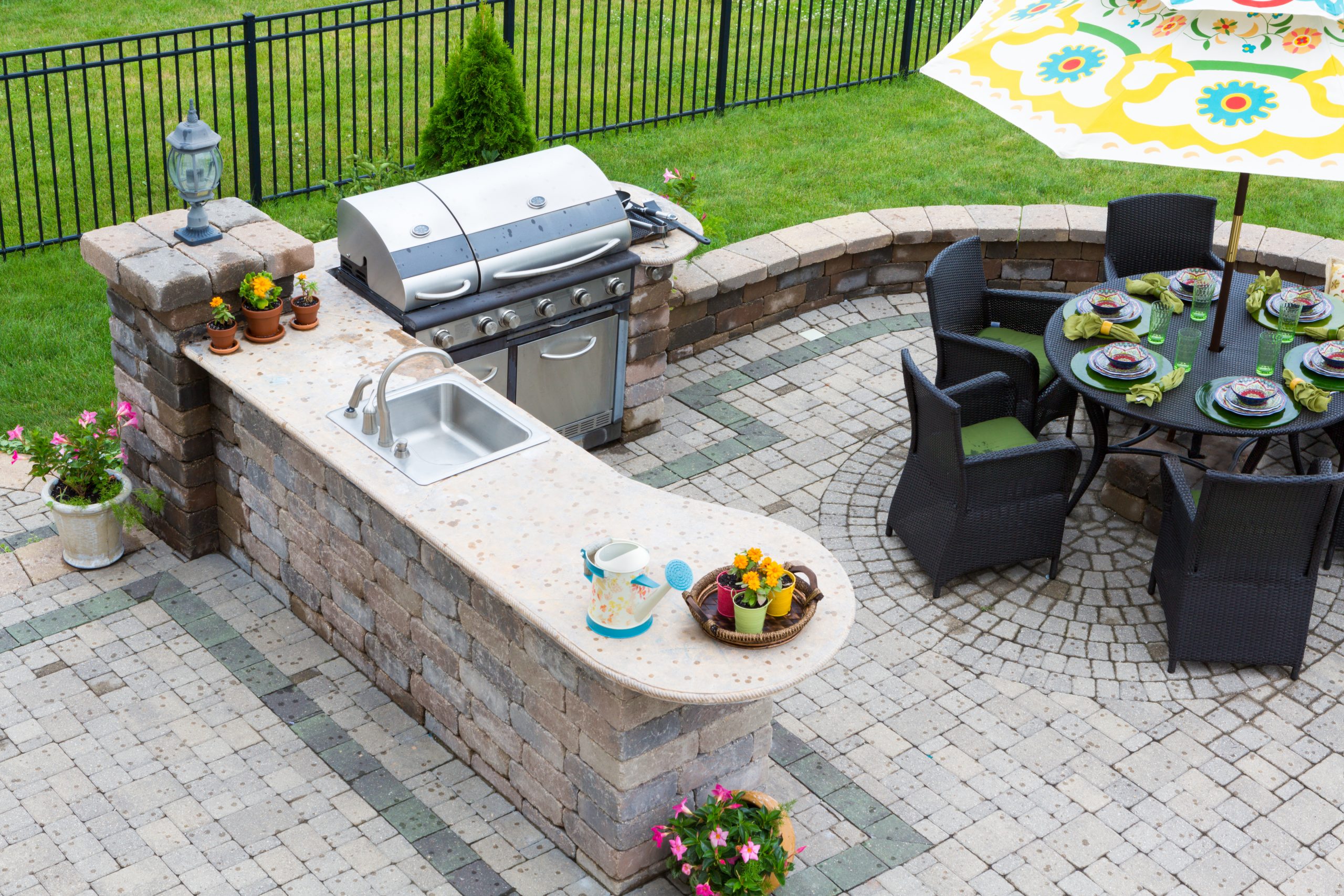 Outdoor patio and landscaping