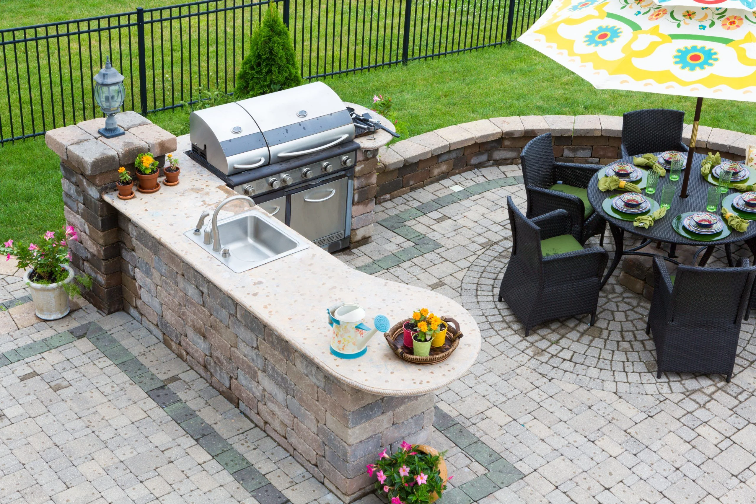Outdoor patio and landscaping