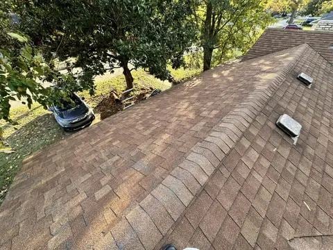 Worn shingles during an inspection