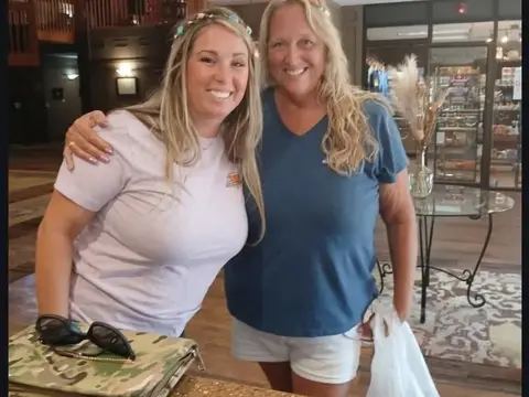 Two of our team at an event