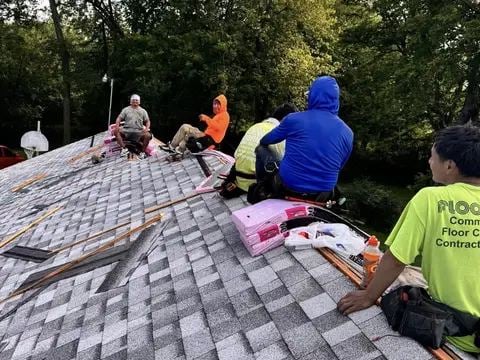 Our crew on a finished roof