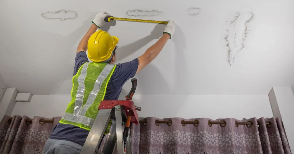Interior water damage inspection