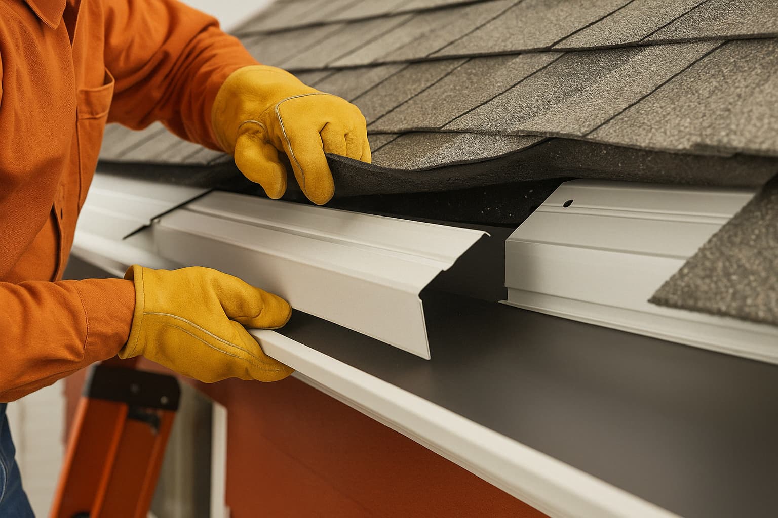 Tulsa roofing contractor installing a roof drip edge system